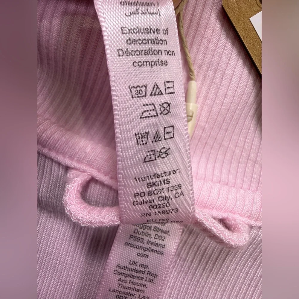 NWT Skims Soft Lounge Rib Sleep Pajama Set Pink Cherry Blossom Size 2X - Picture 10 of 16